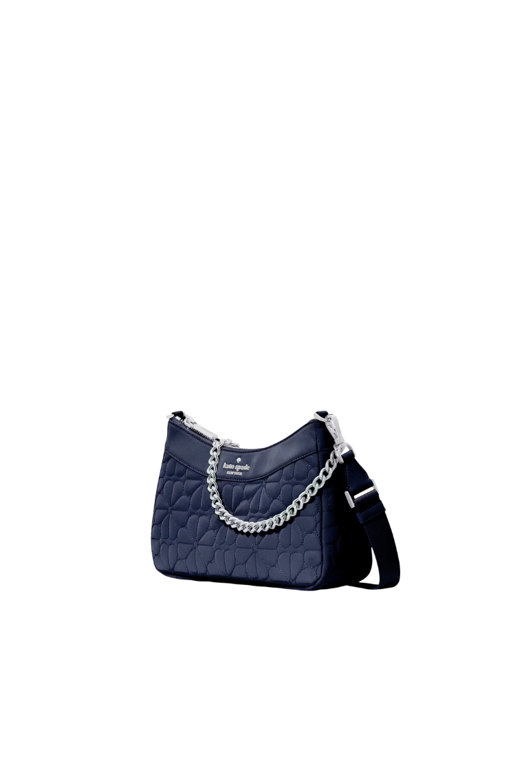 Kate Spade Flower Quilted Convertible Shoulder Bag In Parisian Navy KK077