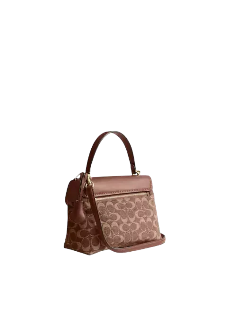 Coach Emory Top Handle In Signature Chenille In Light Khaki Vintage Brown CDB08