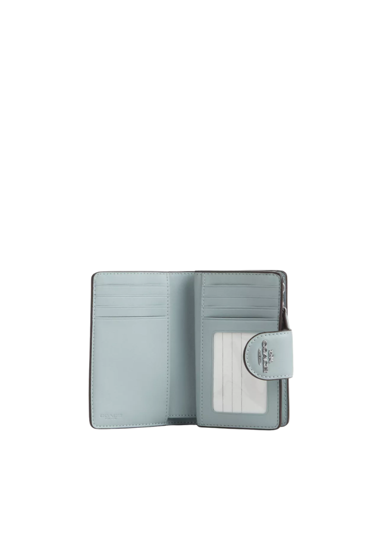Coach Medium Corner Zip Wallet In Signature Canvas In Chalk Blue CEC31
