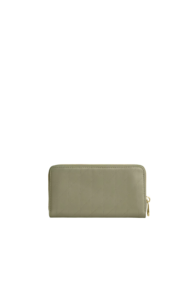 Coach Long Zip Around Wallet With Quilting In Pistachio CEL63