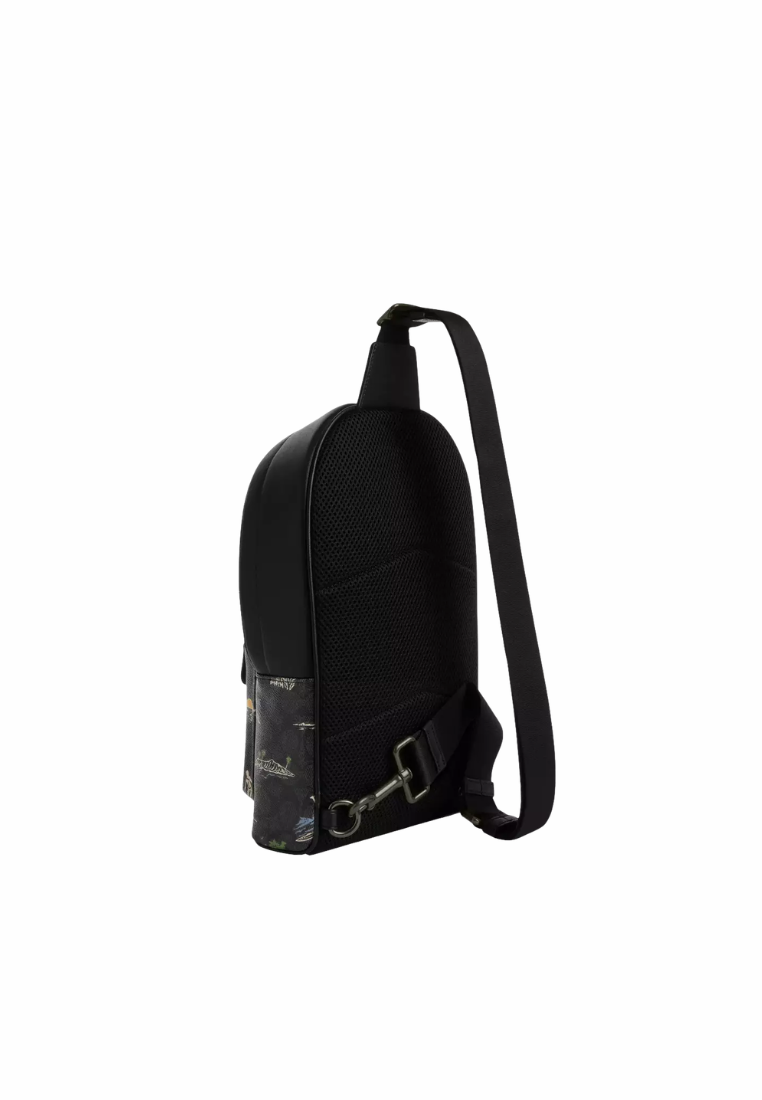 Coach West Pack Crossbody Bag In Signature Canvas In Charcoal Multi CBJ12