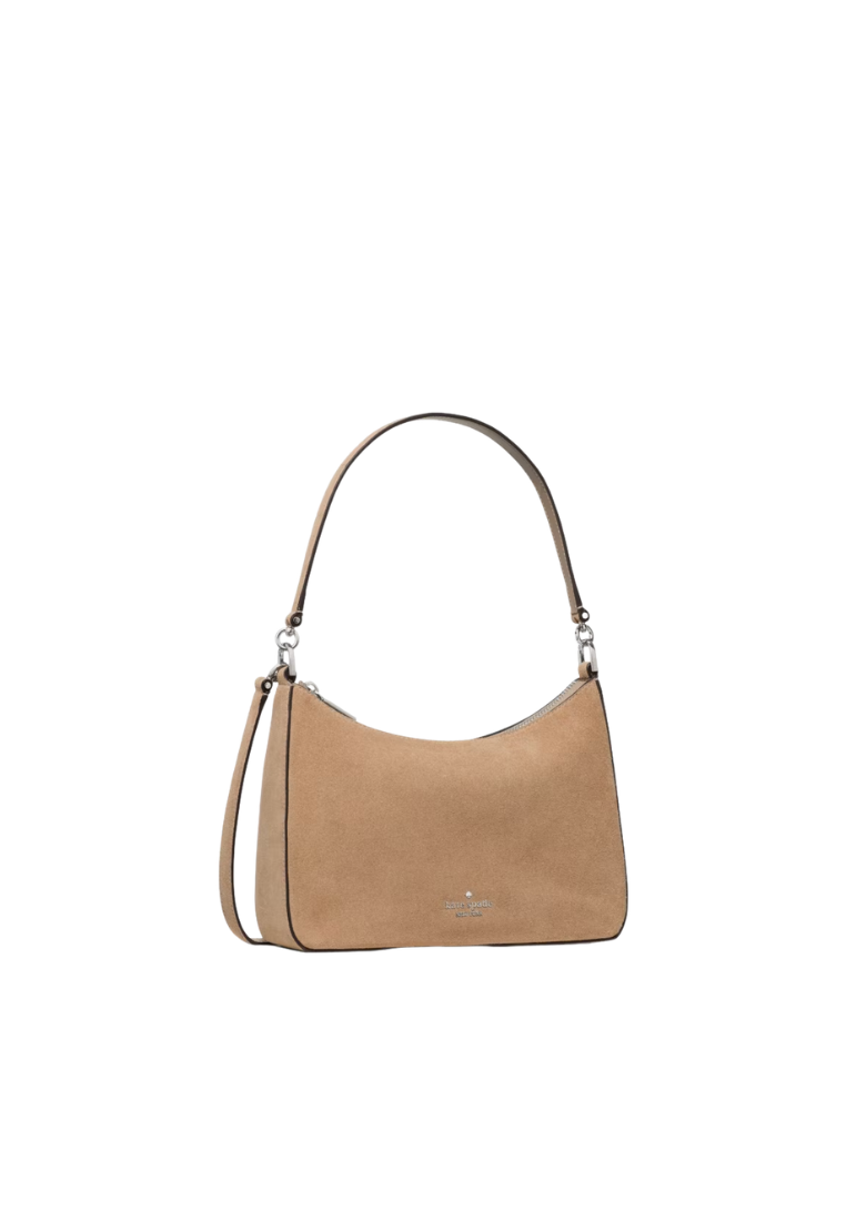 ( PREORDER ) Kate Spade Margot Suede Medium Shoulder Bag In Timeless Taupe KP192