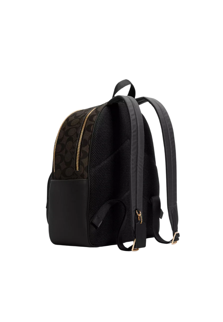 ( PREORDER ) Coach Court
 Backpack Signature Canvas In Brown Black 5671