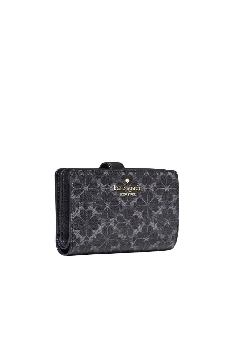 Kate Spade Spade Flower Medium Bifold Wallet In Black KG488