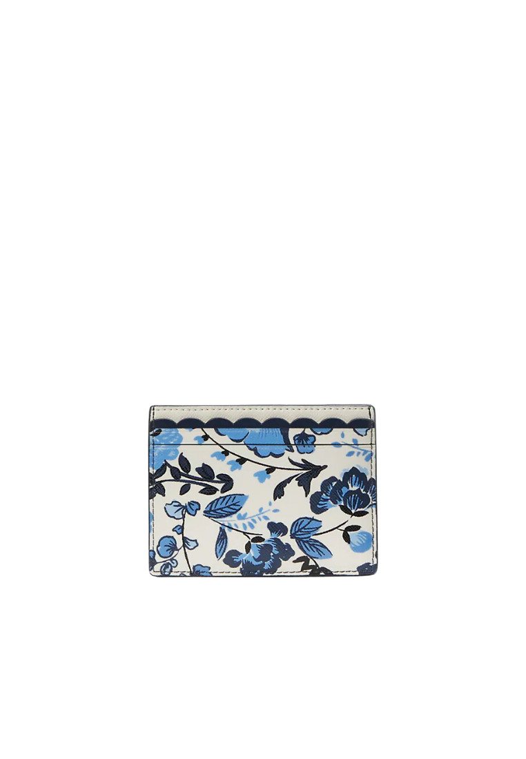 Kate Spade Madison Vase Floral Small Card Holder In Blue Multi KH773