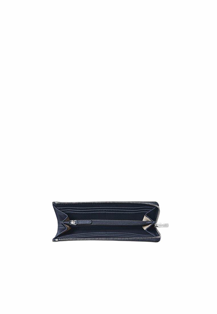 Michael Kors Jet Set Travel Large Wallet Saffiano Leather In Navy 35R4STVE3L