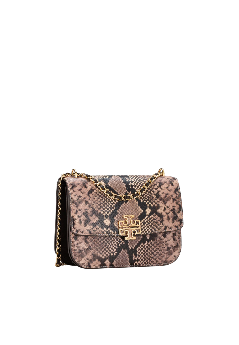 Tory Burch Britten Snake Embossed Shoulder Bag In Shell Pink 162840