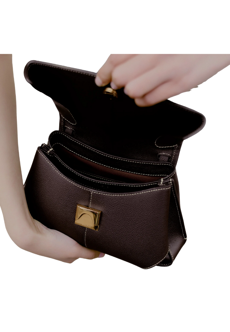 ( PREORDER ) Polene Mokki Mini Crossbody Bag In Textured Ebony