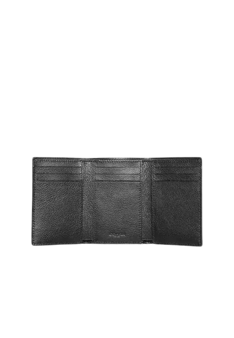 Coach Trifold Wallet Sportcalf Leather In Black 23845