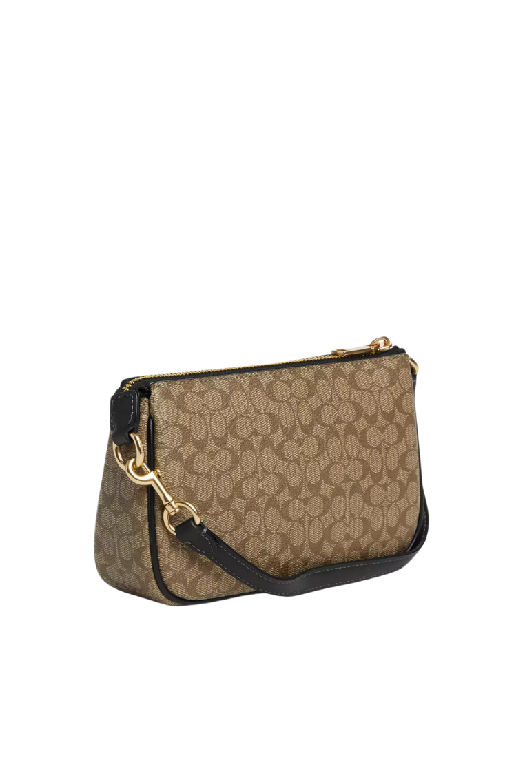 ( PREORDER ) Coach Nolita 19 
 Shoulder Bag Colorblock Signature Canvas In Signature Canvas Gold Khaki Black


 CS445