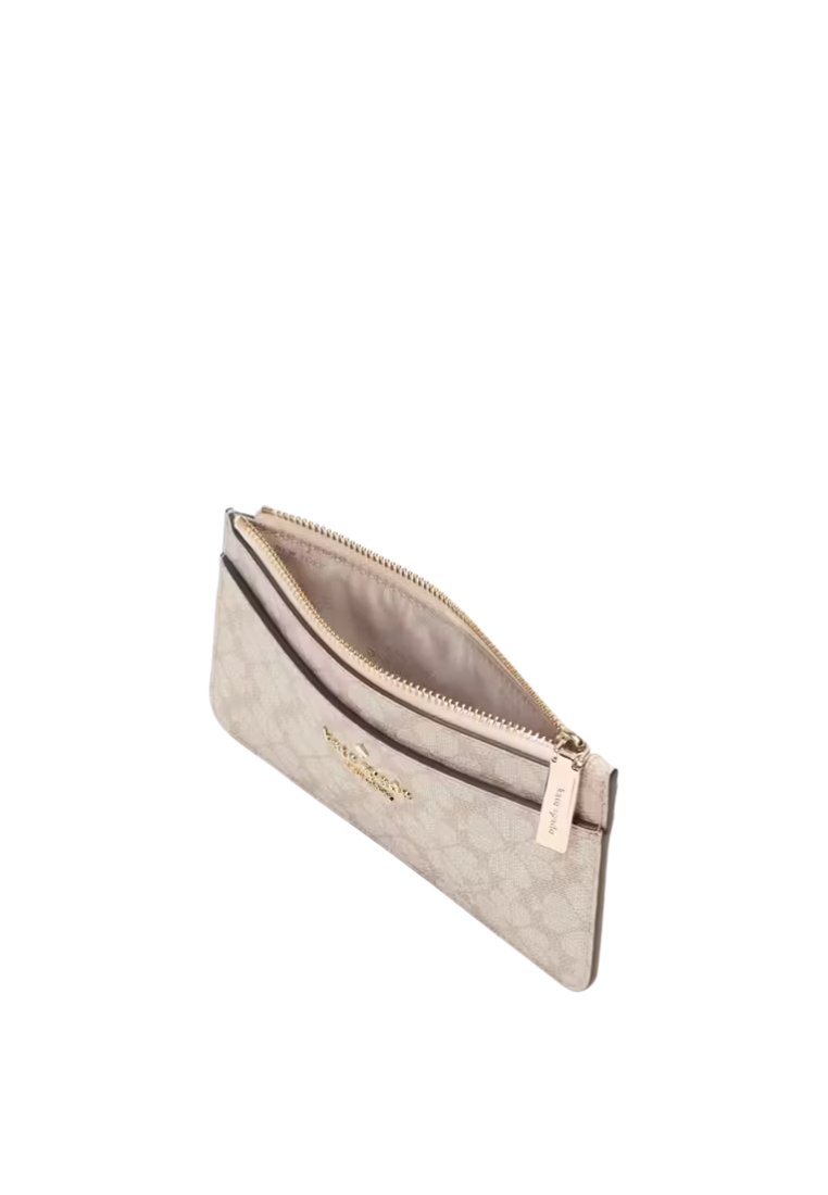 Kate Spade Signature Spade Flower Card Holder Large Slim In Dark Beige KK895
