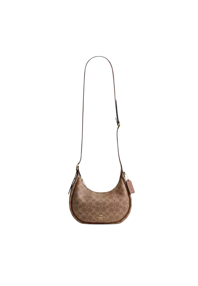 Coach Emily Shoulder Bag In Signature Canvas In Tan Brown CDX17