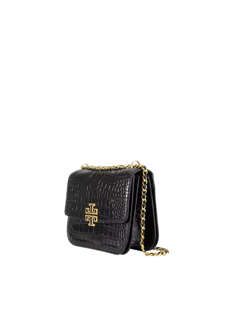 Tory Burch Britten Embossed Adjustable Shoulder Bag In Black 141029