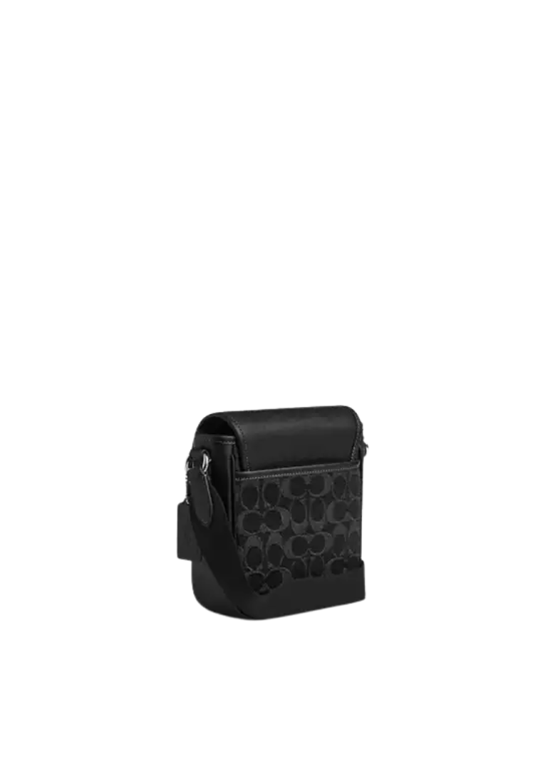Coach Lucas Crossbody Bag Signature Denim In Black CAJ32