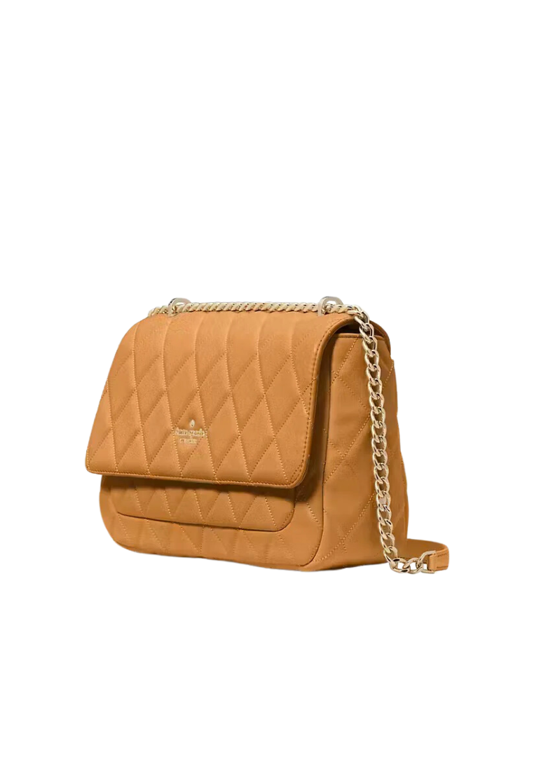 ( PRELOVED ) Kate Spade Carey Medium Flap Satchel Bag In Tiramisu KG357