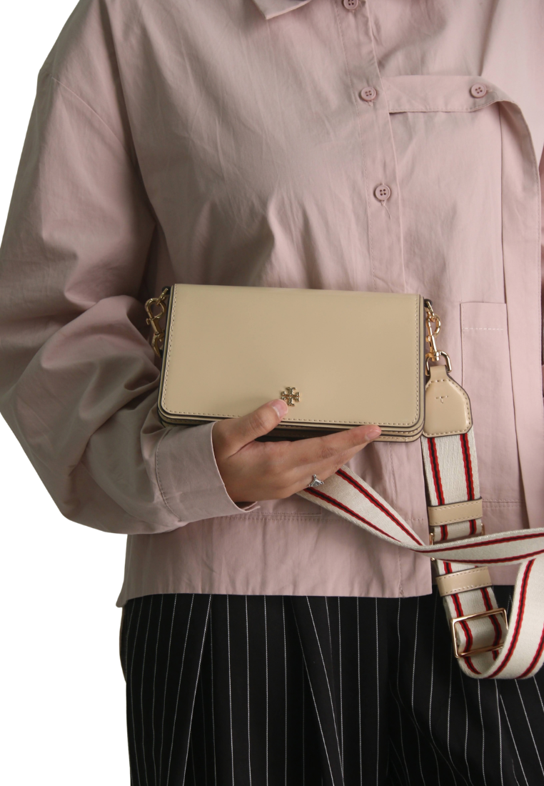 Tory Burch Emerson Mini Canvas Strap Crossbody Bag In Soft Serve 167905