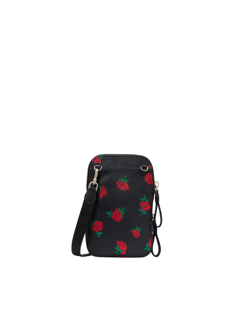 Kate Spade Chelsea Rose Crossbody Bag Toss North South In Black Multi KF149