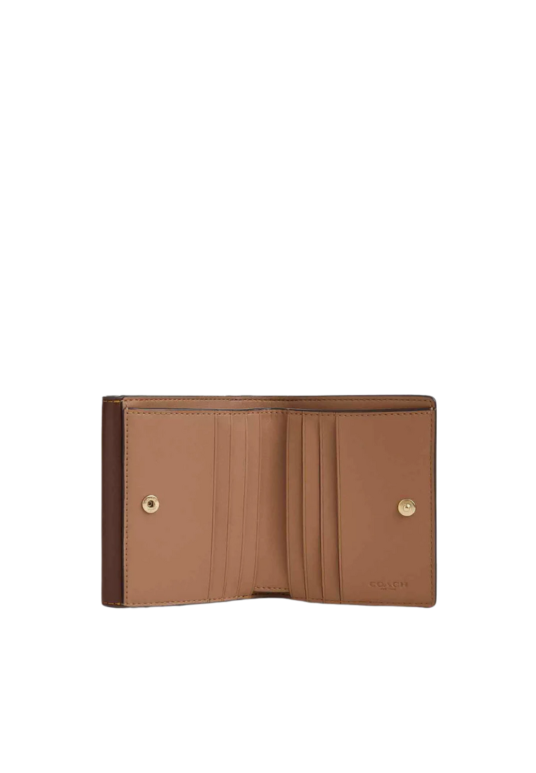 Coach Eliza Small Signature Canvas Wallet In Tan Brown CW801