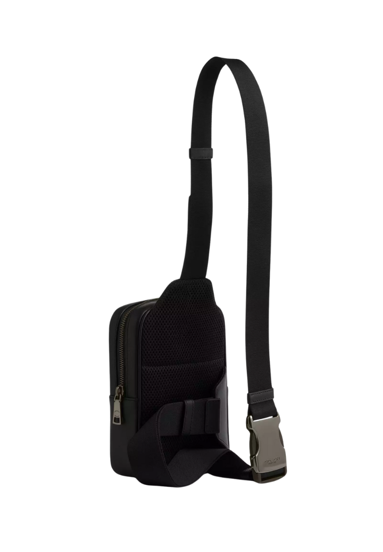 Coach Small Turner Sling Bag In Signature Canvas In Tan Black CCO68