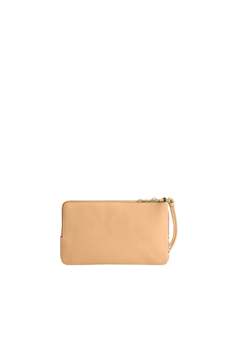 Coach Double Zip Wristlet With Floral Print In Pink Multicolor CEY48
