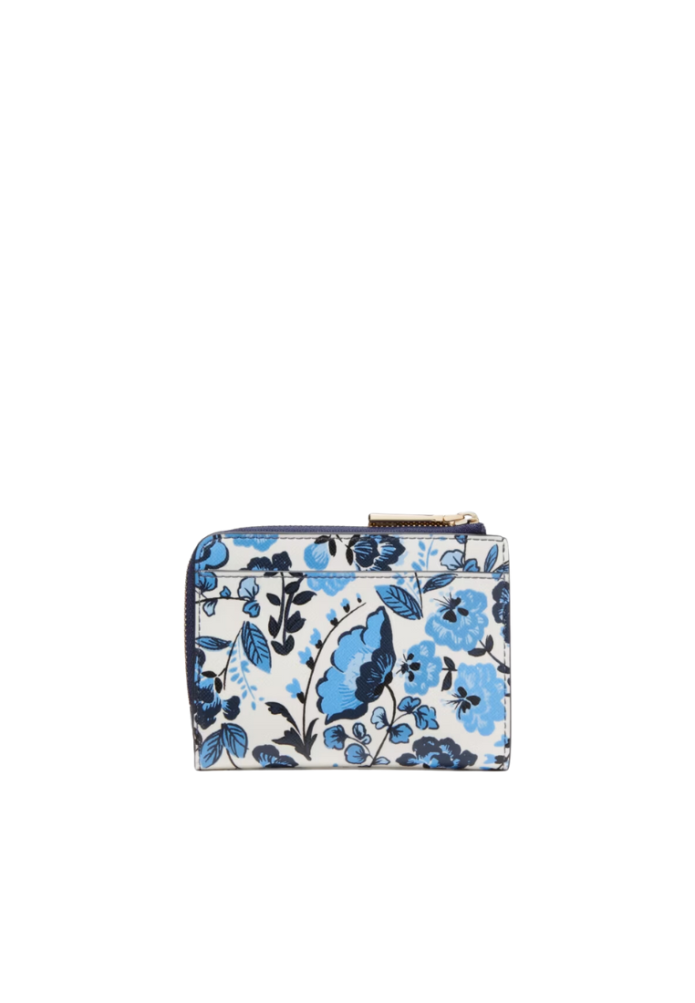 Kate Spade Madison Vase Floral Small L Zip Wallet In Blue Multi KI373