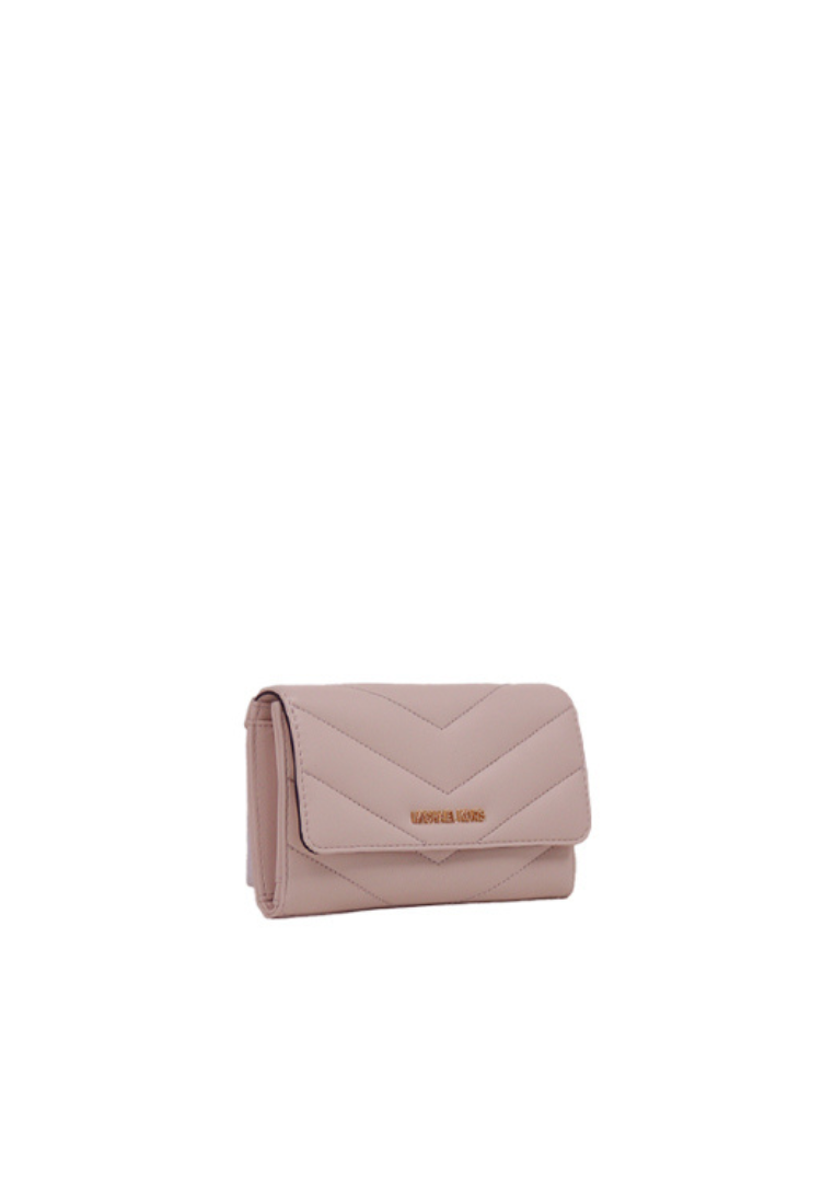 Michael Kors Jet Set Travel Soft Quilted Leather Large Trifold Wallet In Powder Blush 35R4GTVF9V