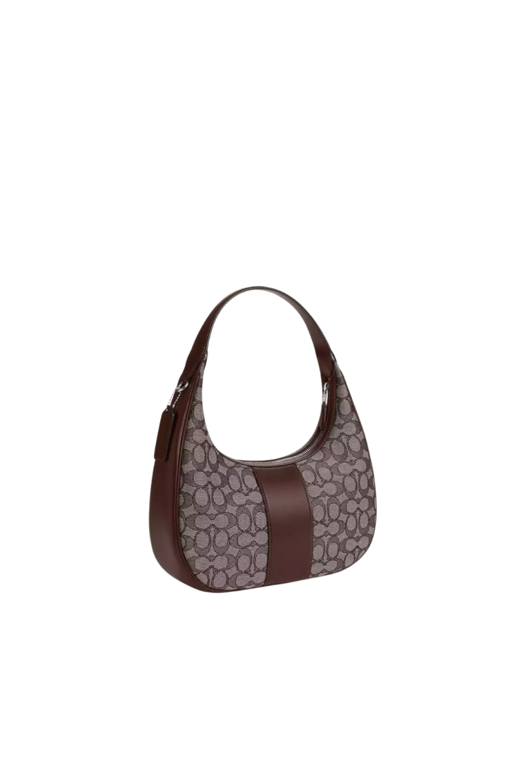 Coach Carmen Shoulder Bag Signature Jacquard In Oak Maple CV001