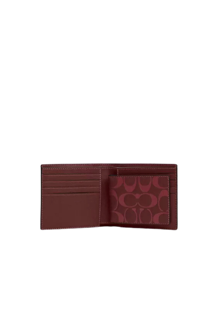 Coach Boxed 3 In 1 Wallet Gift Set Signature Leather In Wine Multi CJ737