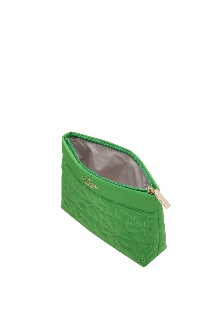Kate Spade Spade Flower Pouch Cosmetic Quilted In Ks Green KK254