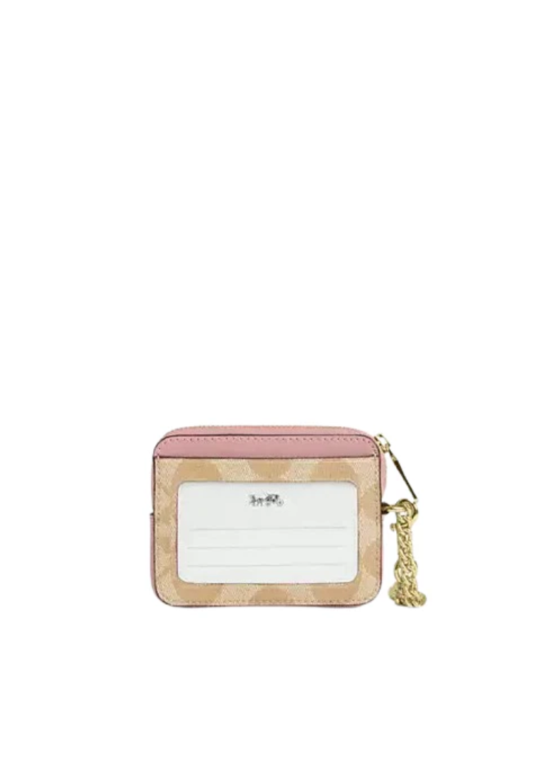 ( AS IS ) Coach Card Case X Observed By Us In Light Pink CU403