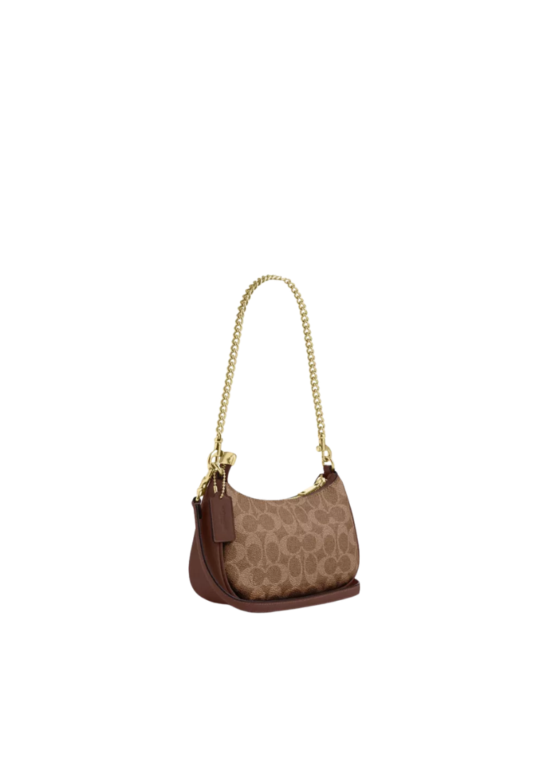 Coach Teri Shoulder Bag Mini In Tan Brown CW323