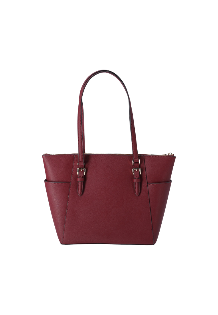 Michael Kors Charlotte Tote Bag Top Zip In Oxblood 3530GCFT7L