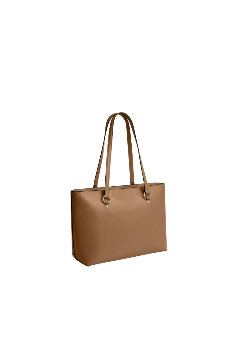 Coach Station Crinkle Leather Tote Bag In Sandy Beige CEA65