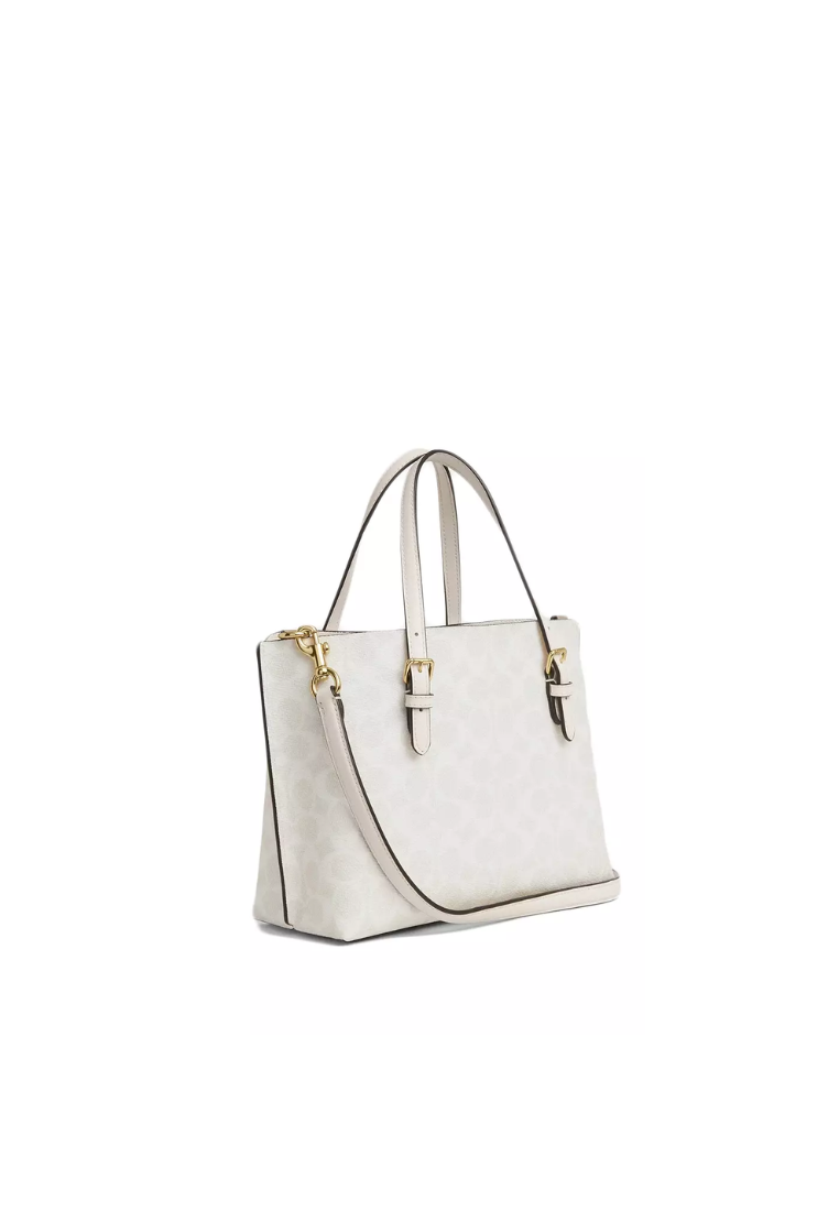 Coach Mollie 25 Tote Bag in Signature Canvas In White Chalk CV965