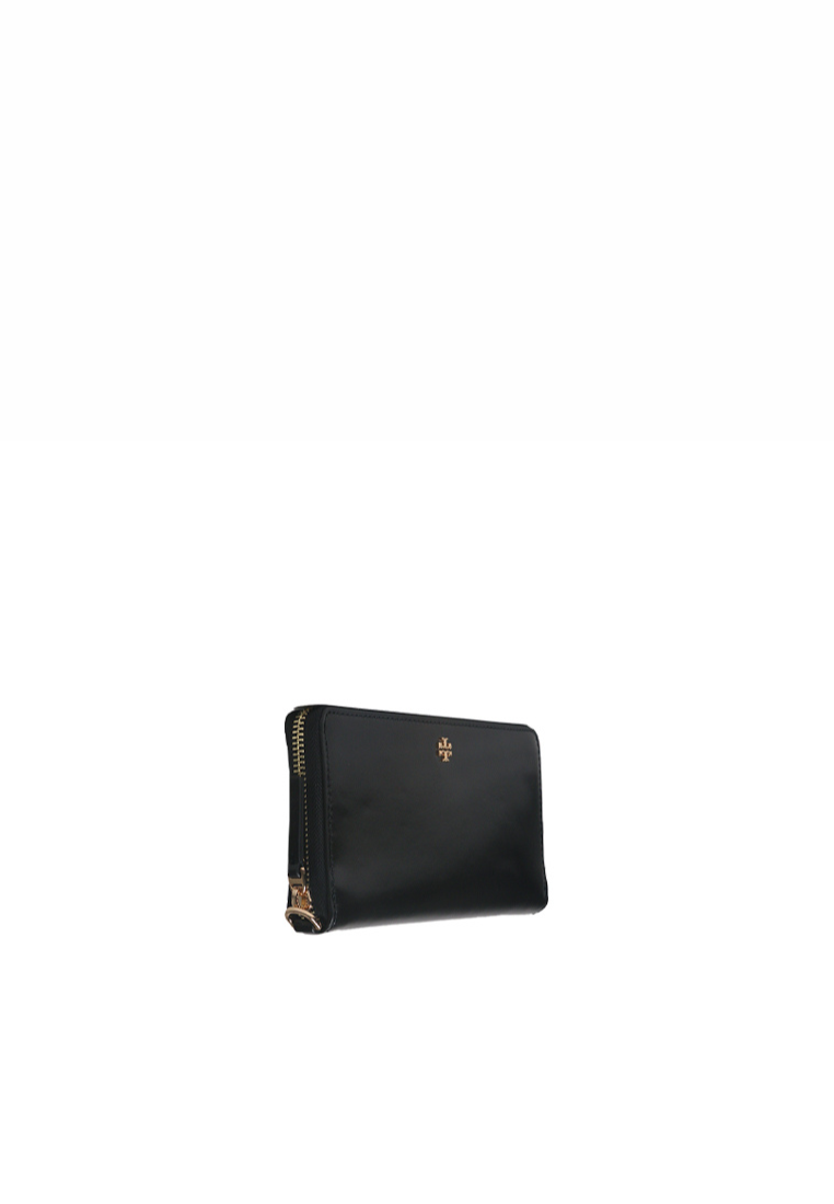 Tory Burch Emerson Patent Zip Around Continental Wallet In Black 162753