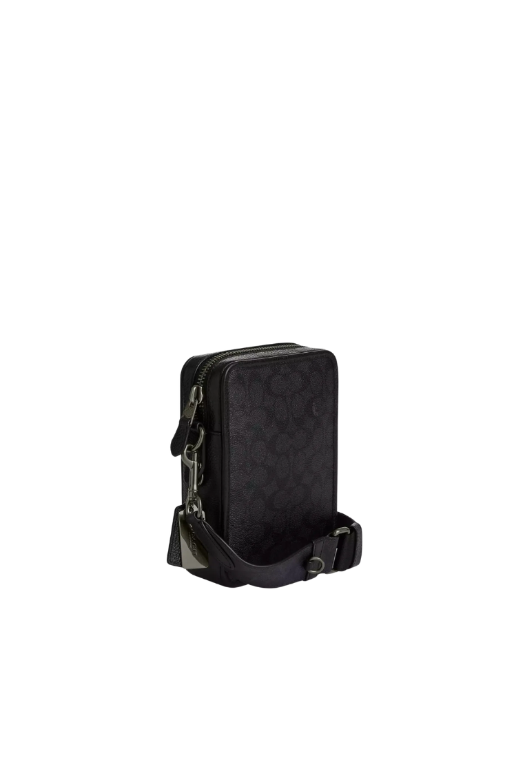 Coach Sullivan Crossbody Bag Signature Canvas In Charcoal Black CAT78