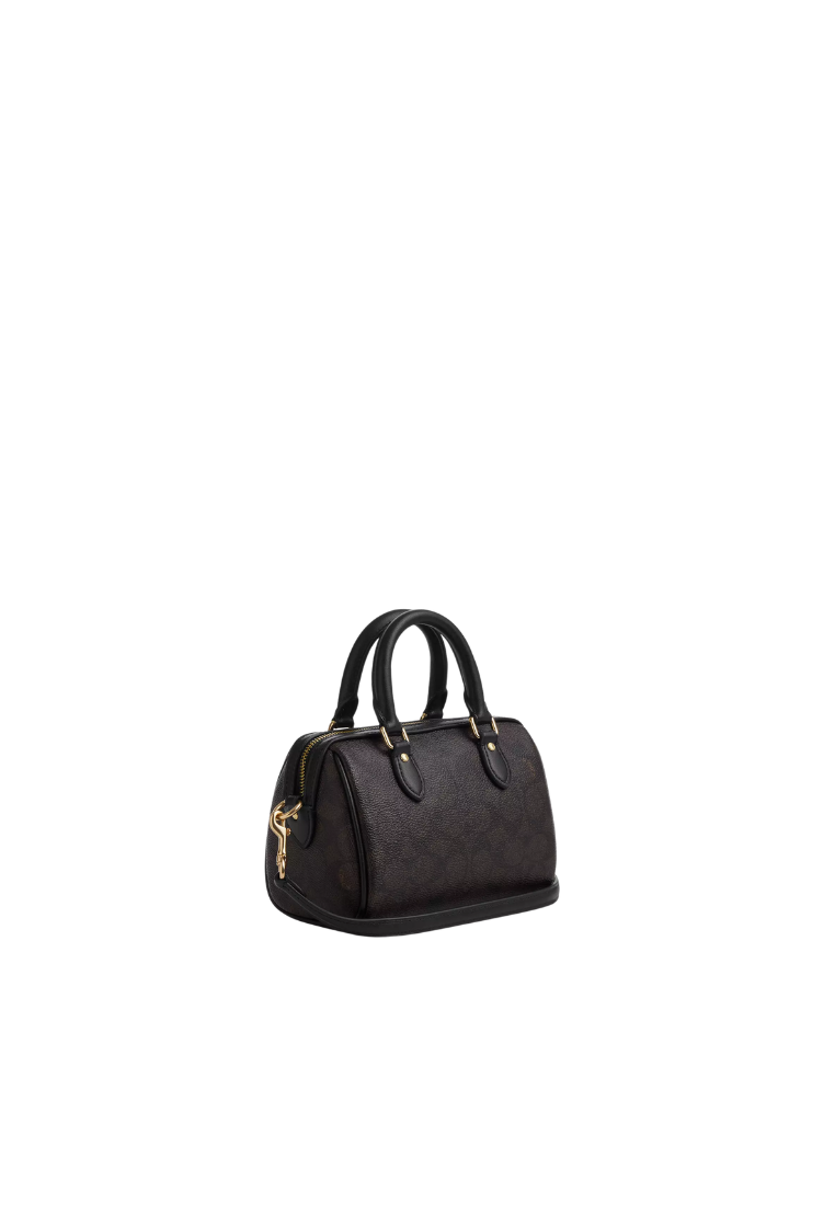 ( PREORDER ) Coach Mini Rowan Crossbody Bag In Walnut Black CW329