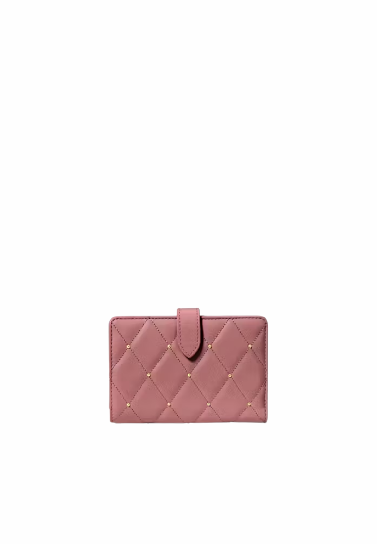 Kate Spade Carey Quilted Studded Medium Bifold Wallet In Pomegranate KL821