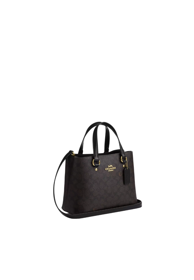 Coach Station Carryall Handbag In Walnut Black CET31