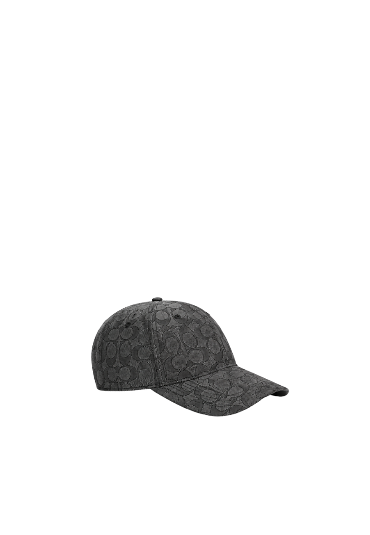 ( PREORDER ) Coach Signature Jacquard Baseball Hats In Charcoal CCN92