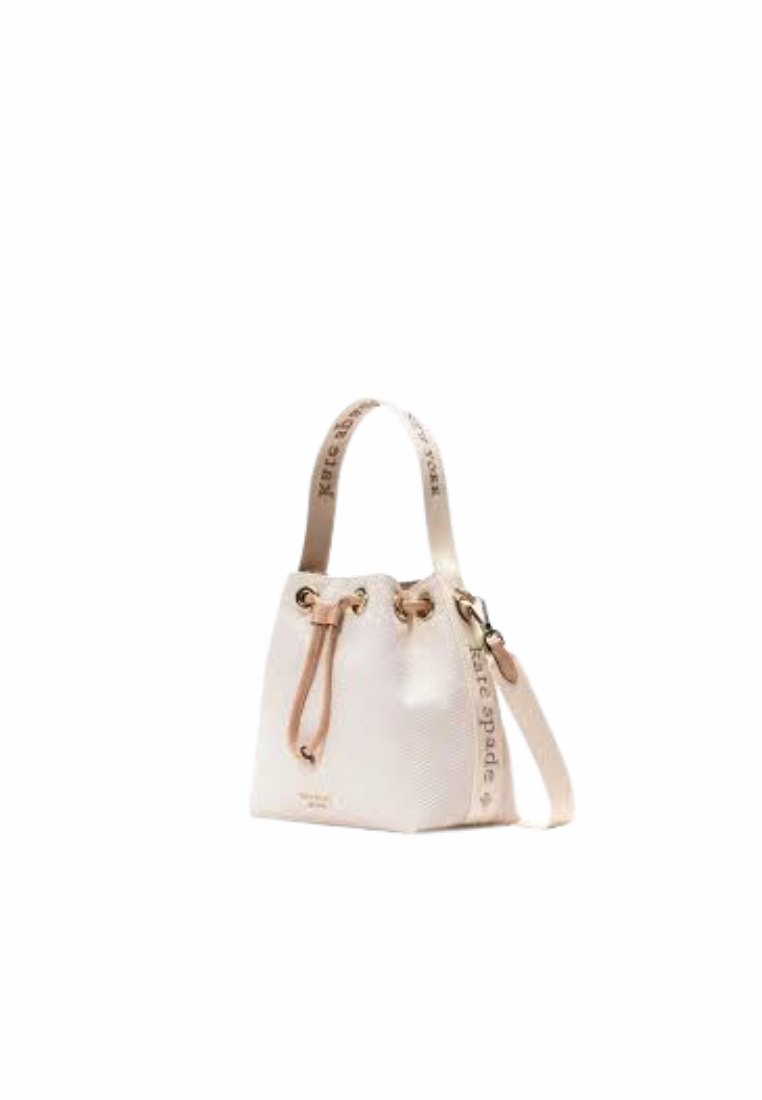 Kate Spade Kip Canvas Bucket Bag In Light Fawn KL048