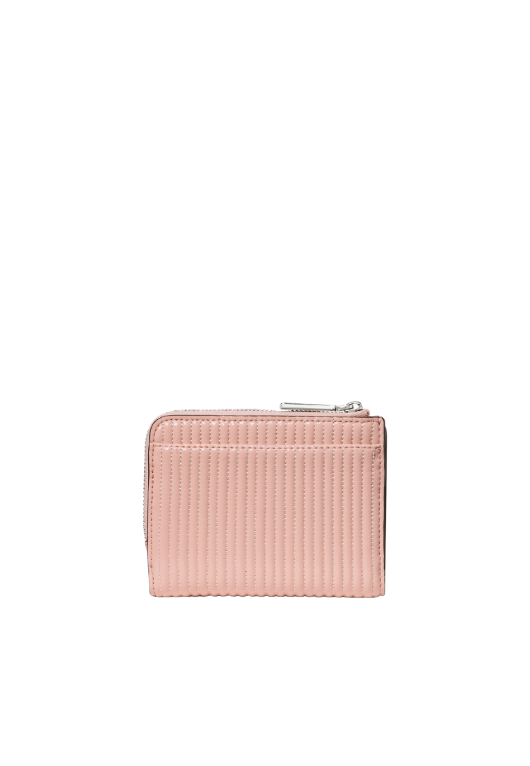 Kate Spade Shiny Quilted Small L-zip Wallet In Rose Smoke KP306