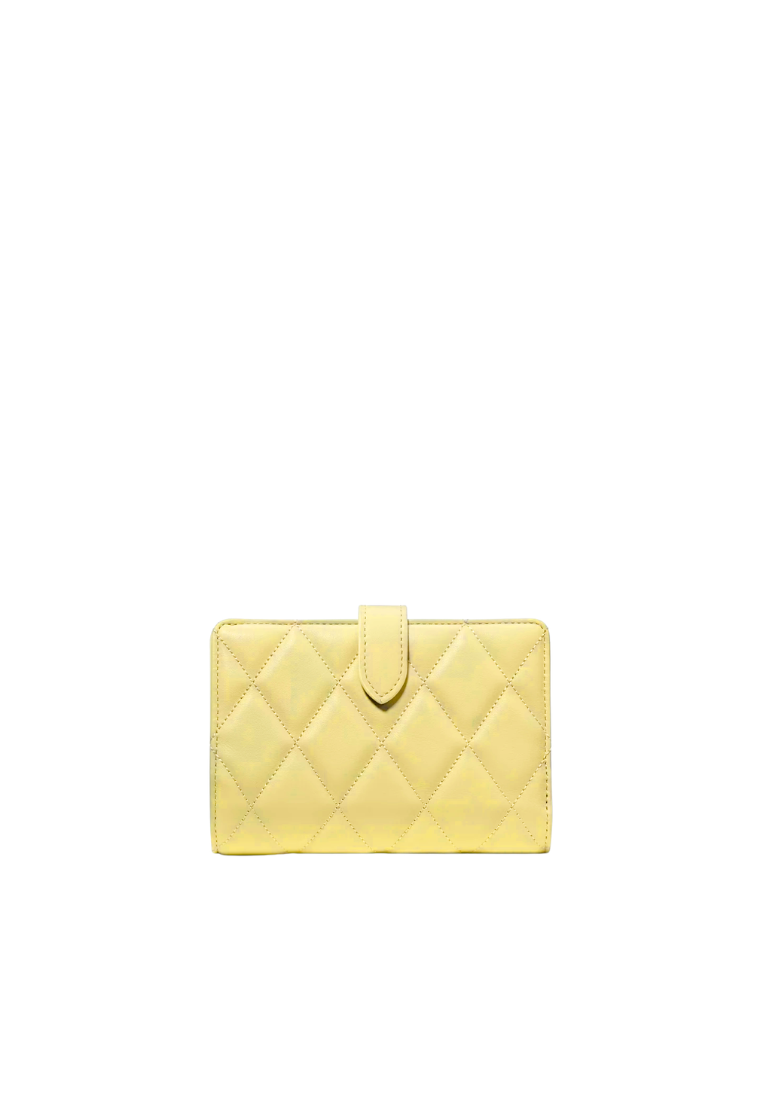 Kate Spade Quilted Bifold Wallet Medium In Lemon Fondant KN755