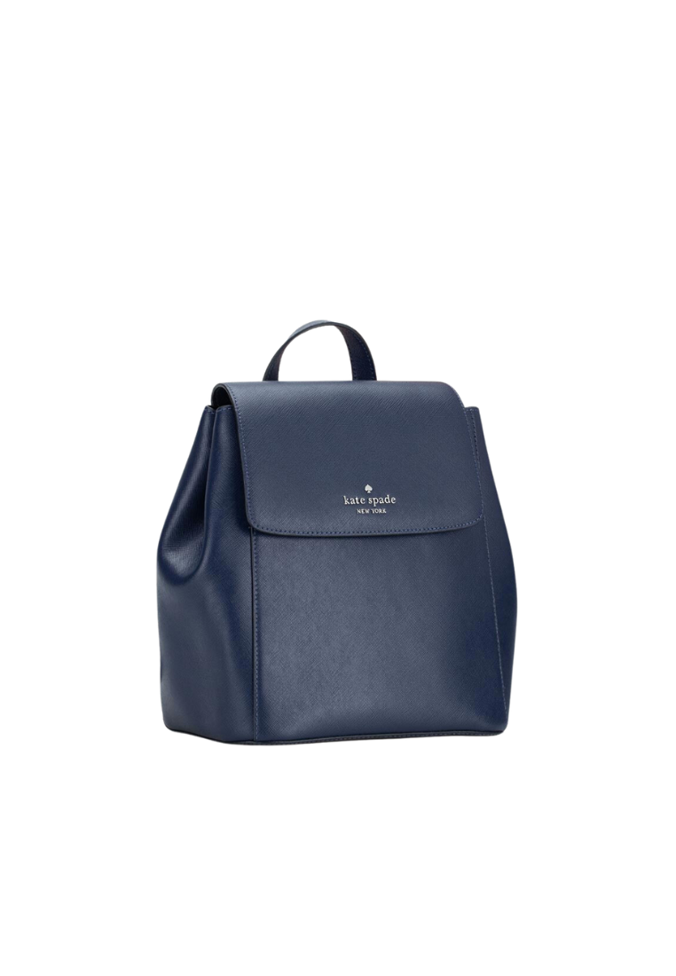 Kate Spade Madison Flap Backpack Saffiano Leather In Parisian Navy KC428