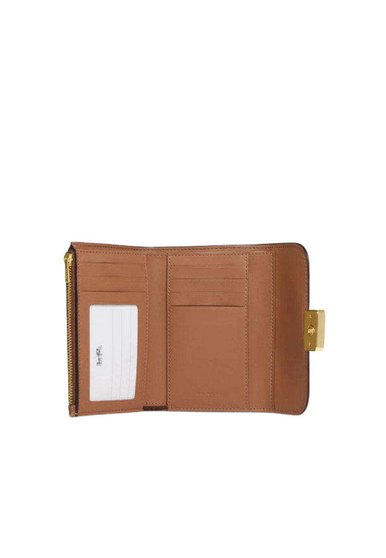 Coach Medium Grace CC060 Wallet With Signature Canvas In Light Khaki Chalk Multi