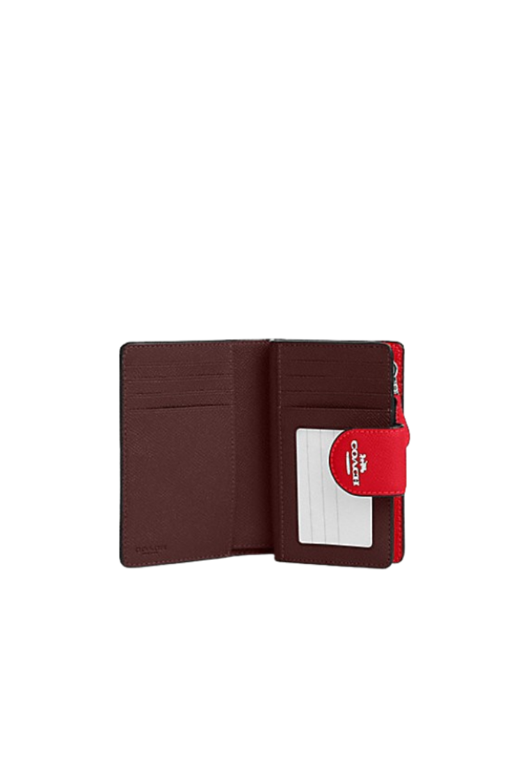 Coach Medium Corner Zip Wallet In Bright Poppy 6390