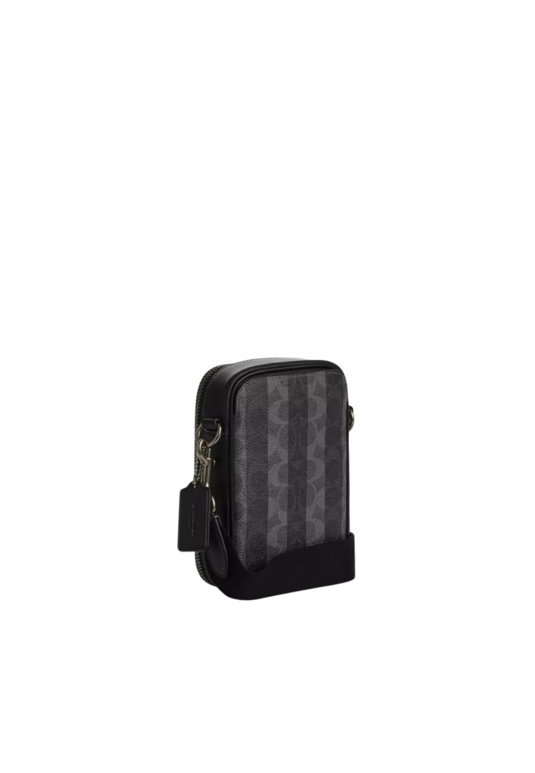 Coach Stanton Stripe Crossbody Bag In Black Grey CEB29