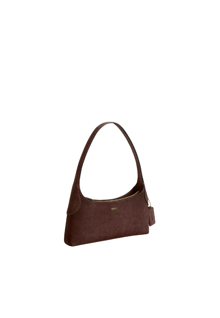 ( PREORDER ) Coach Brooklyn Suede 26 Shoulder Bag In Dark Chocolate CFT42