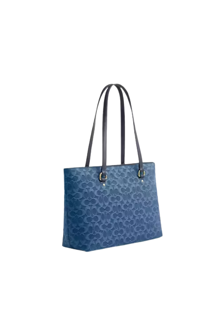 Coach Station Tote Bag In Signature Denim In Indigo CDB88