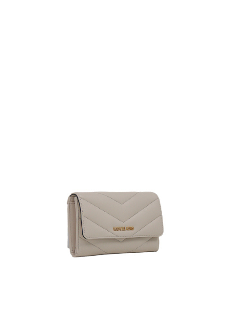 Michael Kors Jet Set Travel Soft Quilted Leather Large Trifold Wallet In Light Cream 35R4GTVF9V